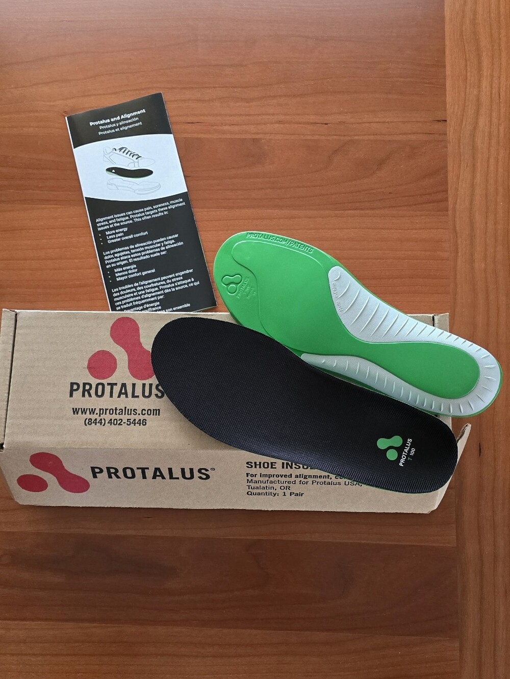 *NEW* Protalus T100 Elite Green & Black Shock-Absorbent Shoe Insoles (Size 6W)